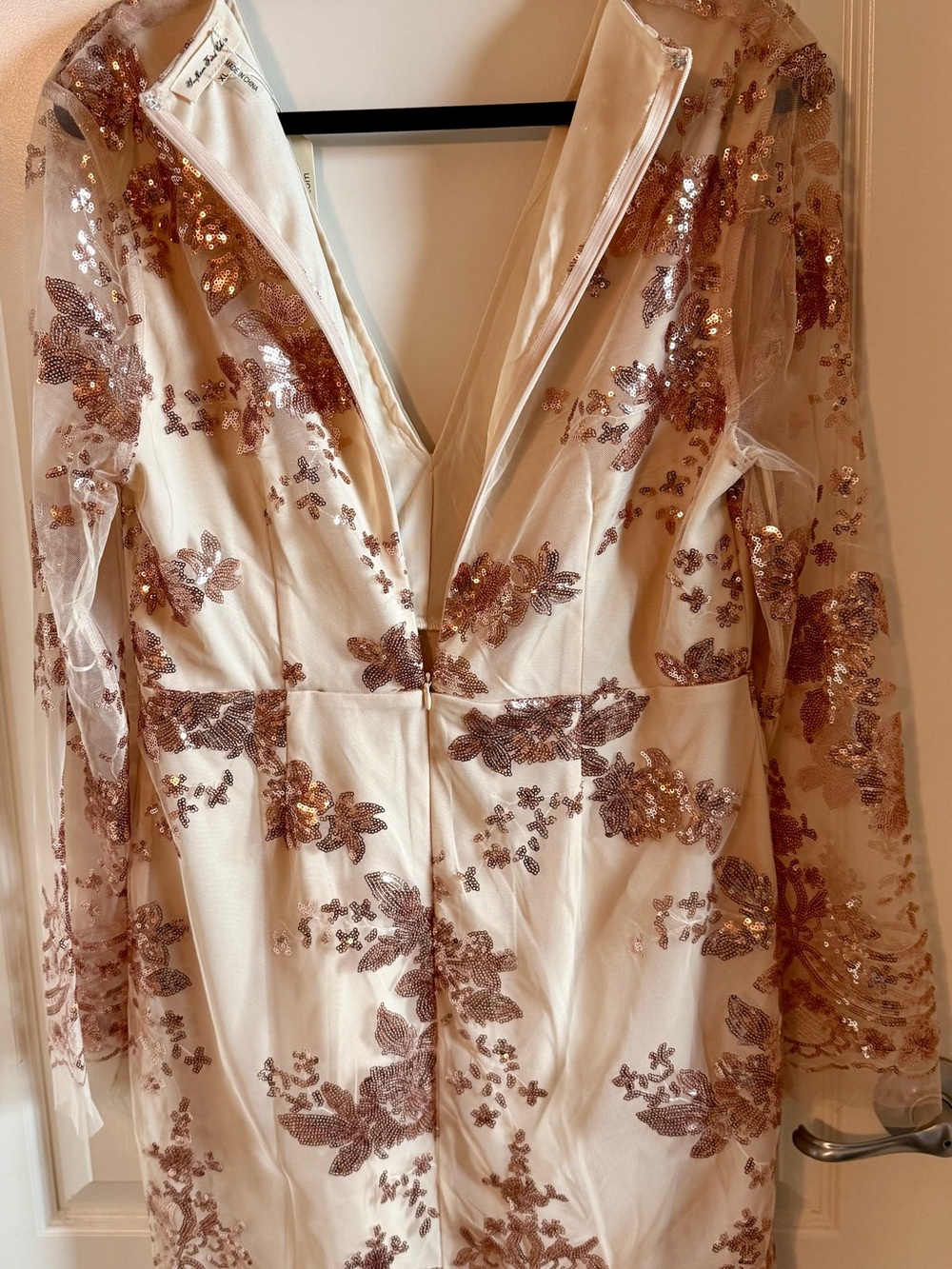 Southern Fried Chics Rose Gold Sequin Embroidered Mini Dress - Picture 6 of 6